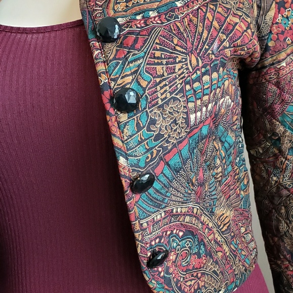 Quilt Fabric Blazer (Size: M-L) - Picture 2 of 3